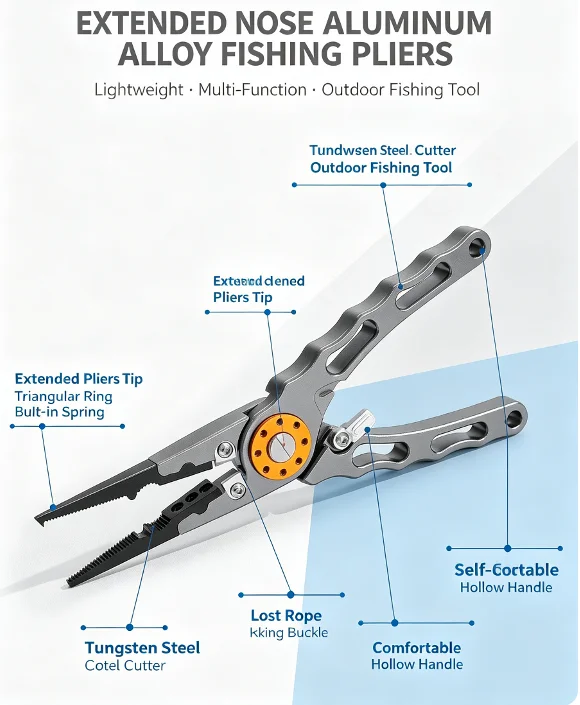 Aluminum Alloy Long Nose Fishi - Fishing Line Cutter ulasan dan harga