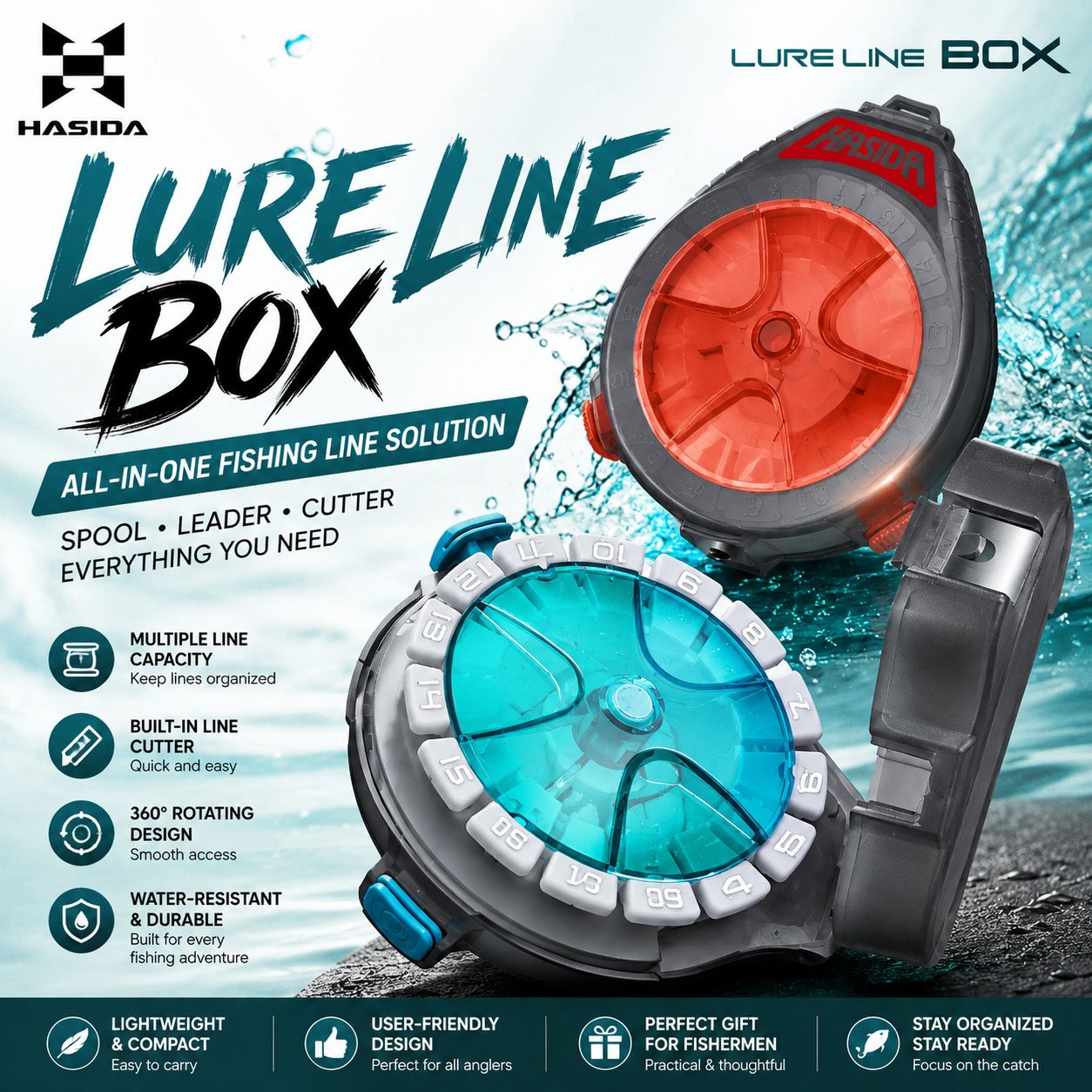 HASIDA Fishing Line Box with C - Leader Line ulasan dan harga